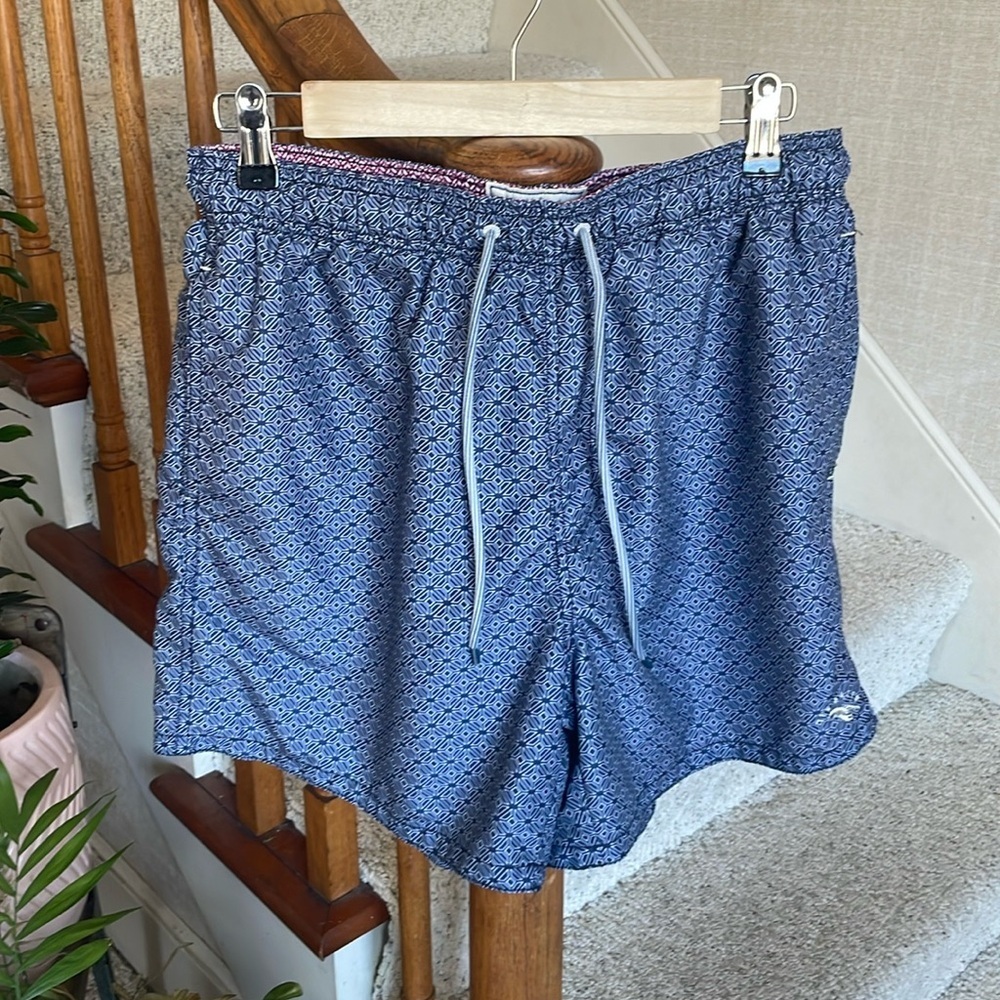 Ted Baker London Blue Patterned Swim Trunks